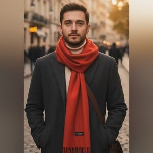 Christian Dior Monsieur Vintage Classic Red Scarf